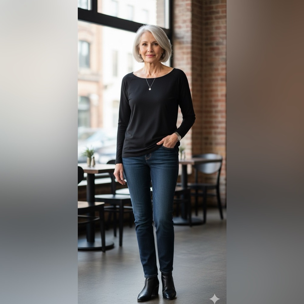 French Connection Black Long Sleeve Blouse